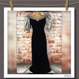 Vintage Elegant 80s Costume Dress Puff Sleeves Sz0